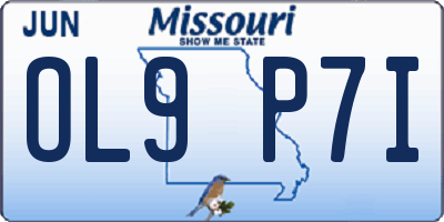 MO license plate OL9P7I