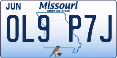 MO license plate OL9P7J