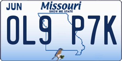 MO license plate OL9P7K