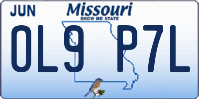 MO license plate OL9P7L