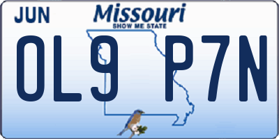 MO license plate OL9P7N