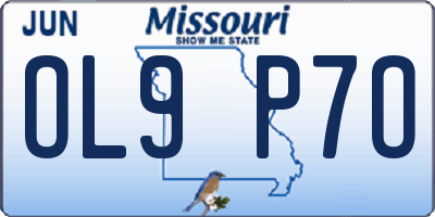 MO license plate OL9P7O