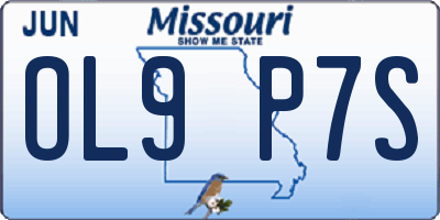 MO license plate OL9P7S