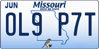 MO license plate OL9P7T