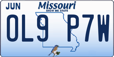 MO license plate OL9P7W