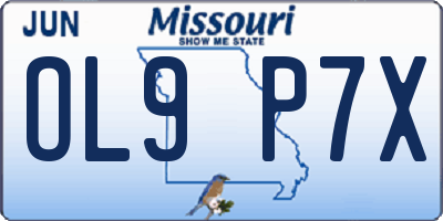 MO license plate OL9P7X