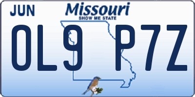 MO license plate OL9P7Z