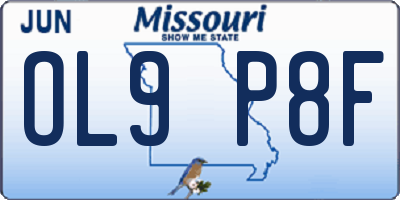 MO license plate OL9P8F