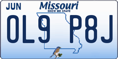 MO license plate OL9P8J