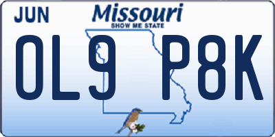 MO license plate OL9P8K
