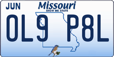 MO license plate OL9P8L