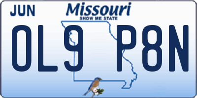MO license plate OL9P8N