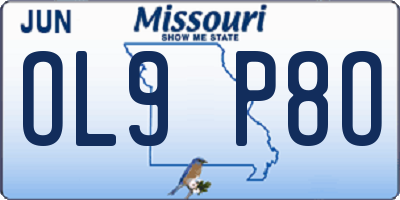 MO license plate OL9P8O