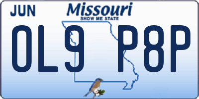 MO license plate OL9P8P