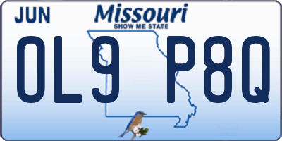 MO license plate OL9P8Q
