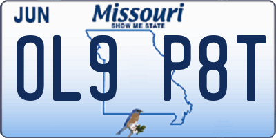 MO license plate OL9P8T