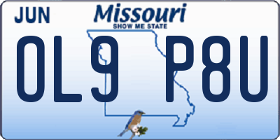 MO license plate OL9P8U