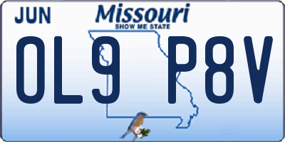 MO license plate OL9P8V
