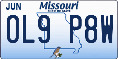 MO license plate OL9P8W