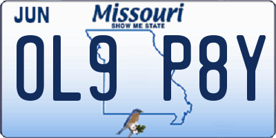 MO license plate OL9P8Y