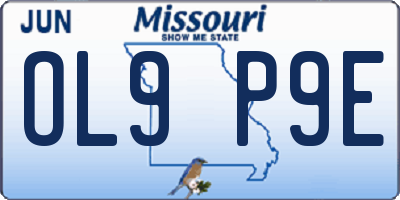 MO license plate OL9P9E