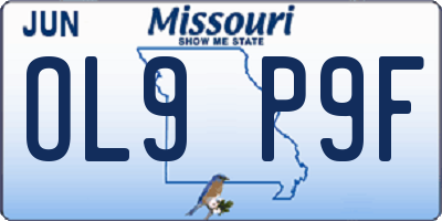 MO license plate OL9P9F