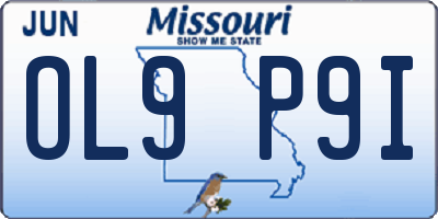 MO license plate OL9P9I