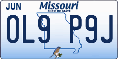 MO license plate OL9P9J