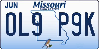 MO license plate OL9P9K