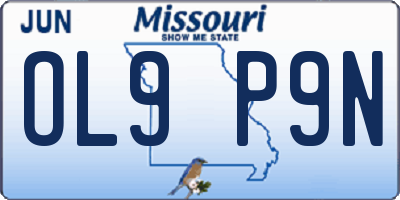 MO license plate OL9P9N