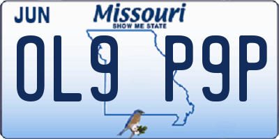 MO license plate OL9P9P