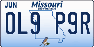 MO license plate OL9P9R