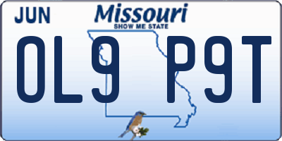MO license plate OL9P9T