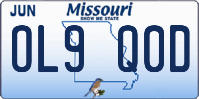 MO license plate OL9Q0D