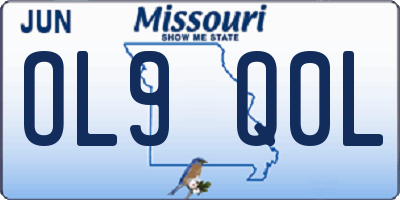 MO license plate OL9Q0L