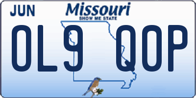 MO license plate OL9Q0P