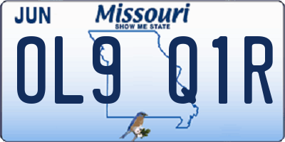 MO license plate OL9Q1R