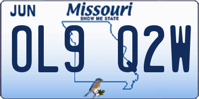 MO license plate OL9Q2W