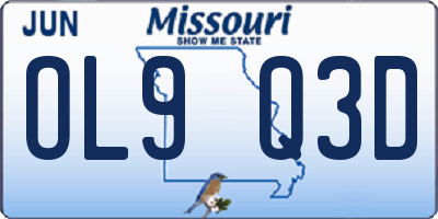 MO license plate OL9Q3D