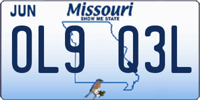MO license plate OL9Q3L