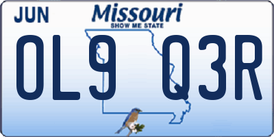 MO license plate OL9Q3R