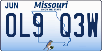 MO license plate OL9Q3W