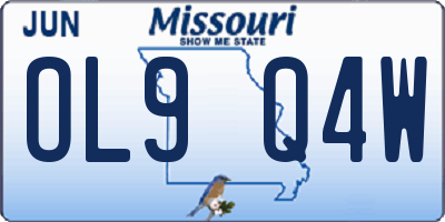 MO license plate OL9Q4W