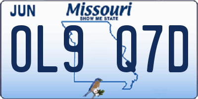 MO license plate OL9Q7D