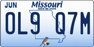 MO license plate OL9Q7M