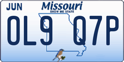 MO license plate OL9Q7P
