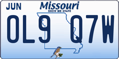 MO license plate OL9Q7W