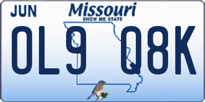 MO license plate OL9Q8K