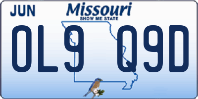 MO license plate OL9Q9D