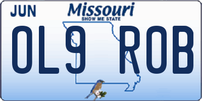 MO license plate OL9R0B